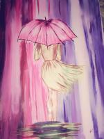 Pinintrest Com - Girl In Rain And Storm - Acrylics